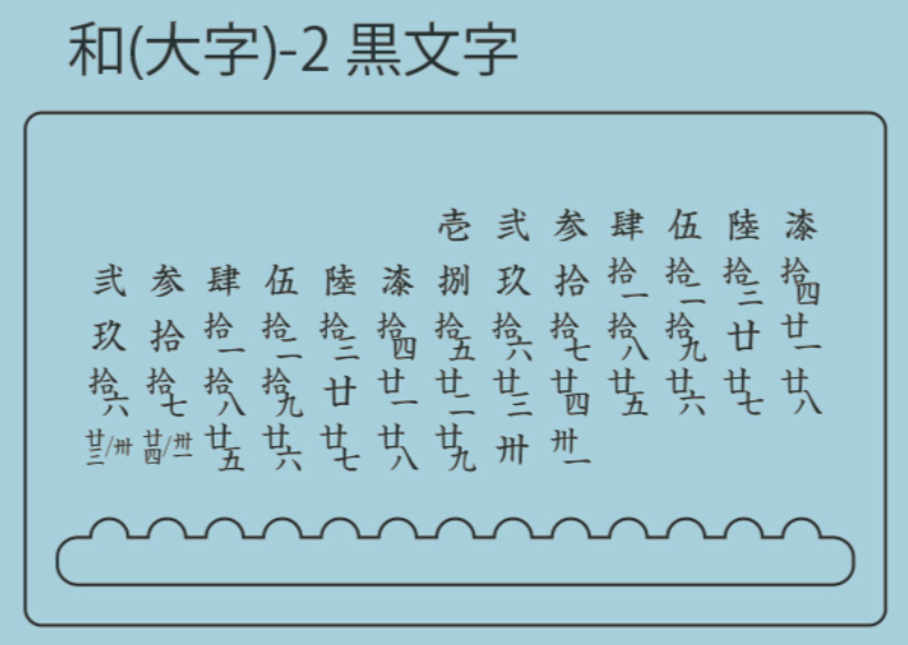 和(大字)-2　黒文字